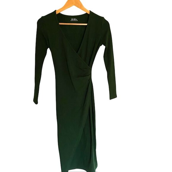 NWT OGL Maxwarm Surplice Wrap Long Sleeve Dress XSmall - Picture 2 of 5